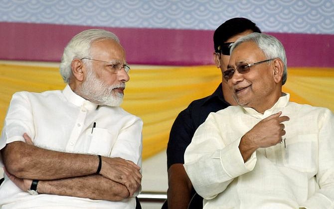 PTI : PM Narendra Modi with Bihar CM Nitish Kumar |